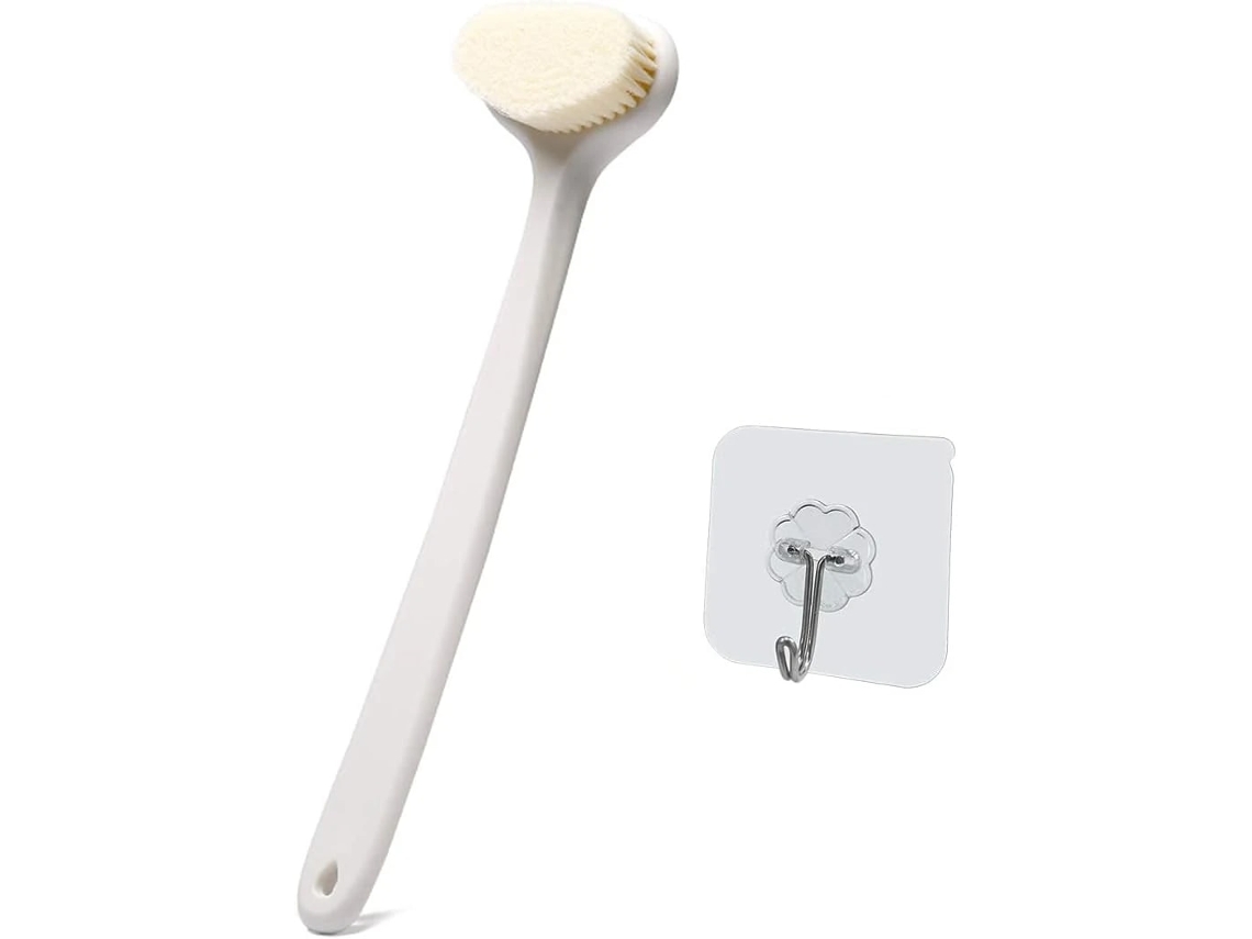Escova De Banho Para Costas, Branco, Esfoliante, 35.5cm