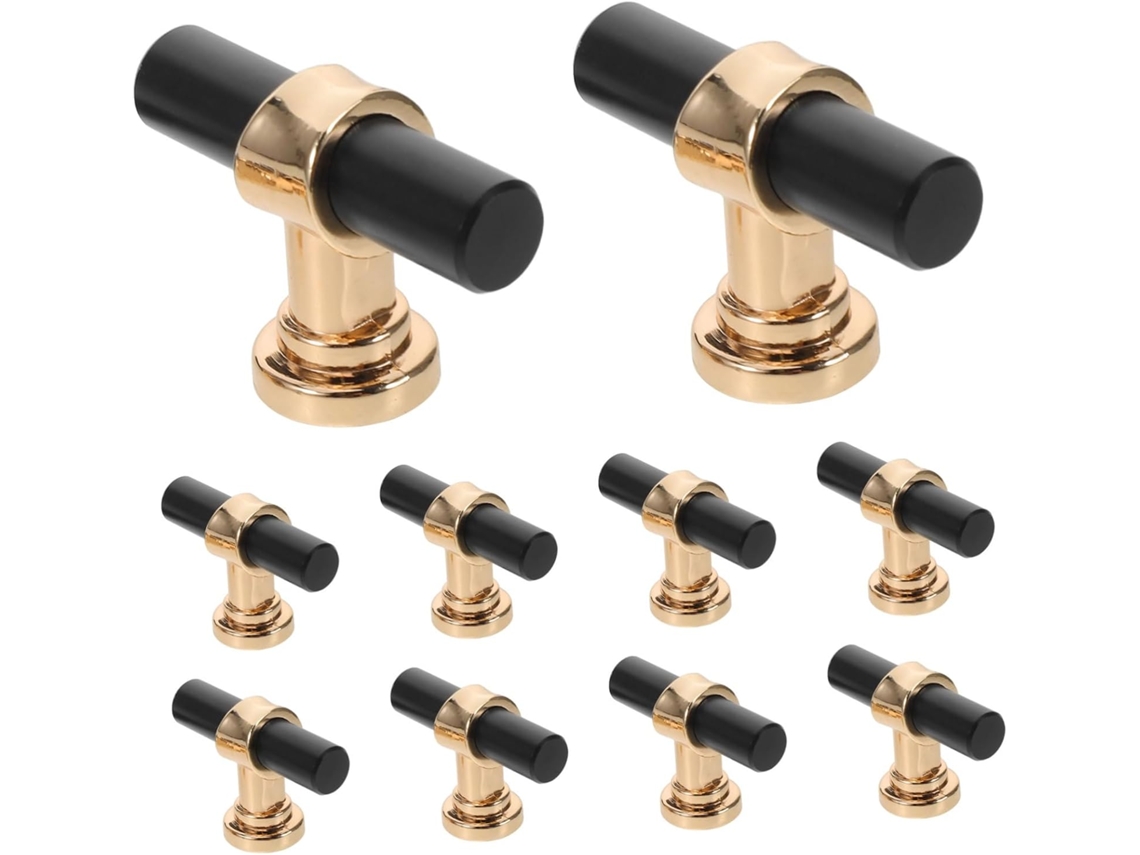 Toddmomy Conjunto De 10-puxadores Ergonômicos Liga Metálica Preta Com Acabamento Recartilhado Para Armários Cozinha E