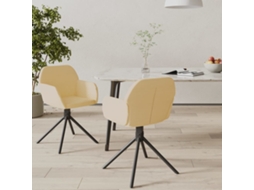 Vidaxl Cadeiras De Jantar Giratórias 2 Pcs Veludo Cor Creme