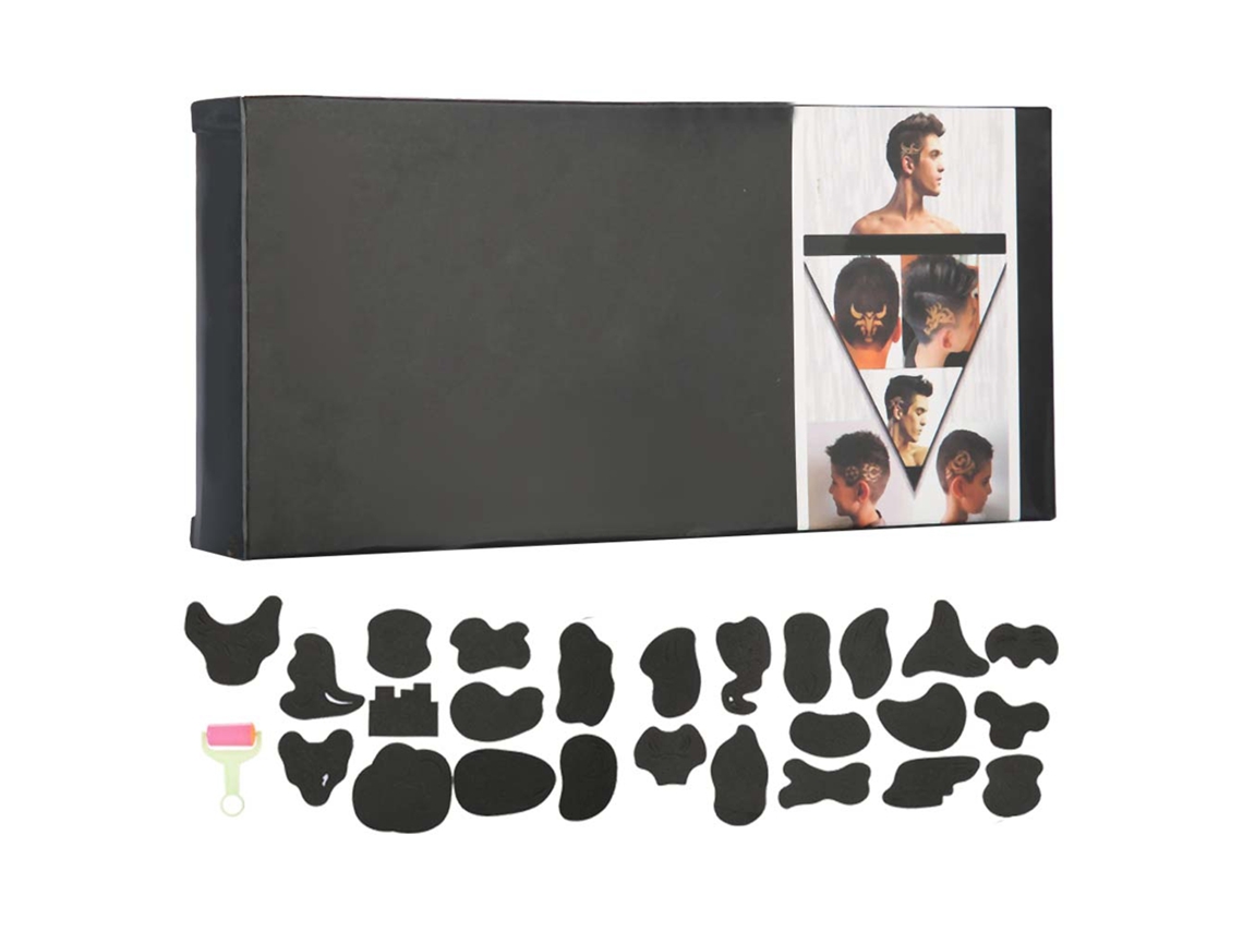 Modelo De Tatuagem Capilar Gravado Com Pincel De Coloração Ferramentas De Estilo Para Cabeleireiros E Salões