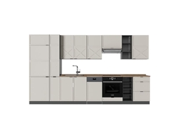 Cuisine Fame Line, 355cm, Pt Chêne, Grisbeige/anthracite, Anthracite, Vicco
