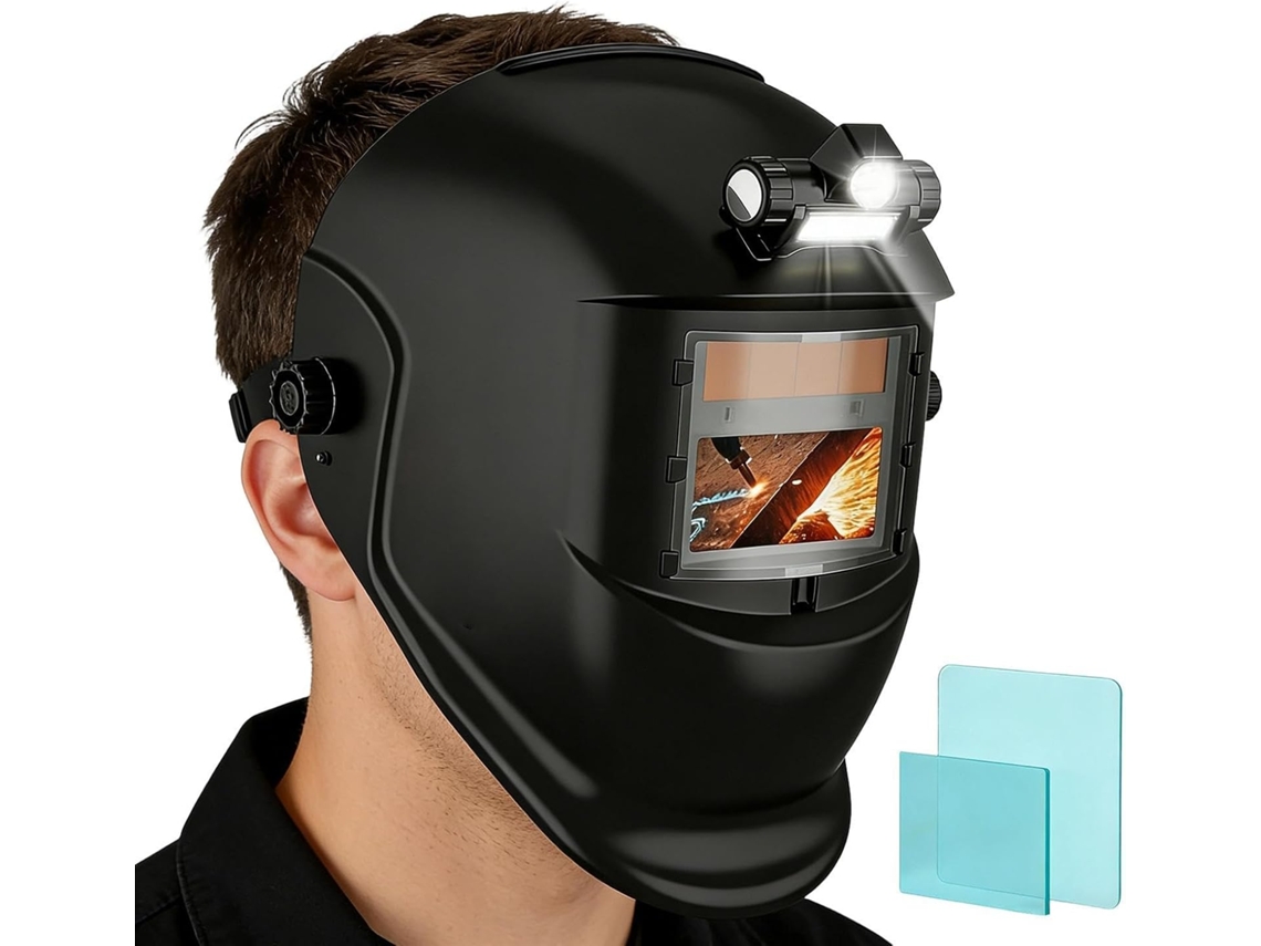 Capacete De Proteção Para Transpiração Com Faixa De Cabeça Que Escurece Automaticamente.