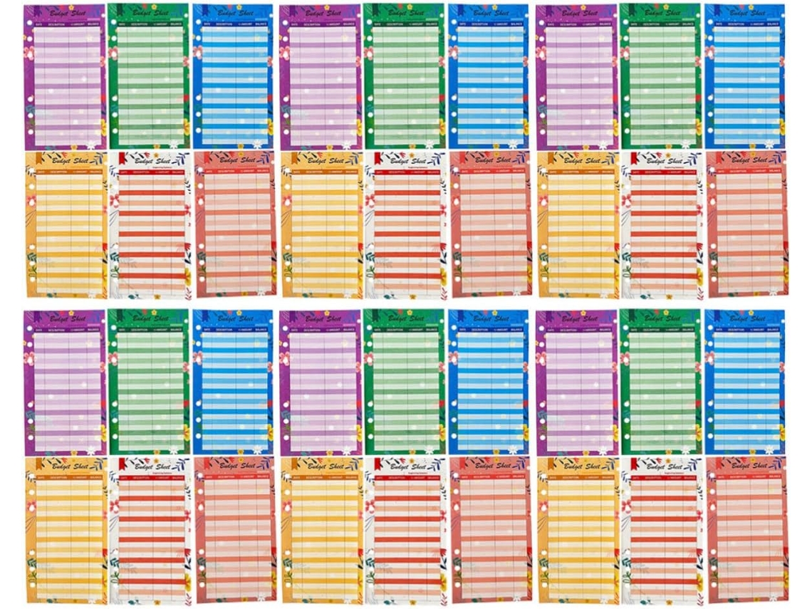 Folhas De Orçamento Portáteis 36 Folhas De Papel Perfuradas