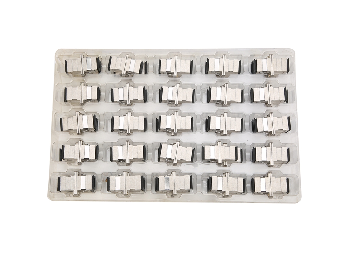 Yuru 50pcs Flange de Fibra Scsc Simplex Metal Coupler Adaptador Conector Óptico Industrial