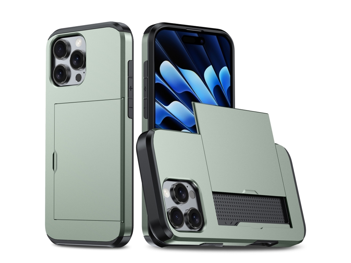 Capa Protetora À Prova De Choque Para Iphone 16 Pro Max - Compartimento Para Cartão