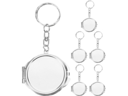 Conjunto De 6 Chaveiros Redondos Com Espelho: Pequeno, Bolsa, Com Argola - Pingente