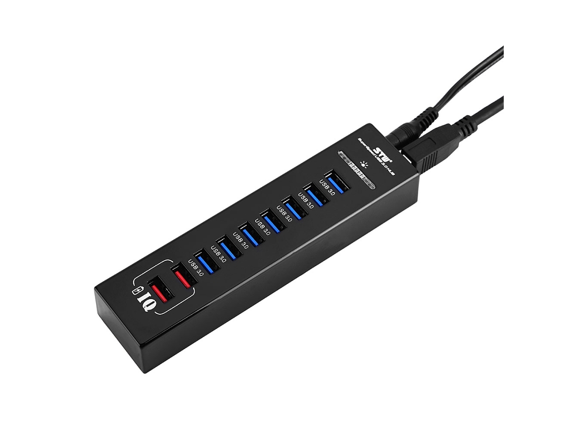 Hub Usb 3.0 (expansão De Alta Velocidade Com 7 Portas E Portas De Carregamento Iq Duplo)