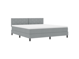 Cama Bospring Com Colchão & Led Cinza Claro Tecido Vidaxl Cinzento Fabric (180x200 Cm)