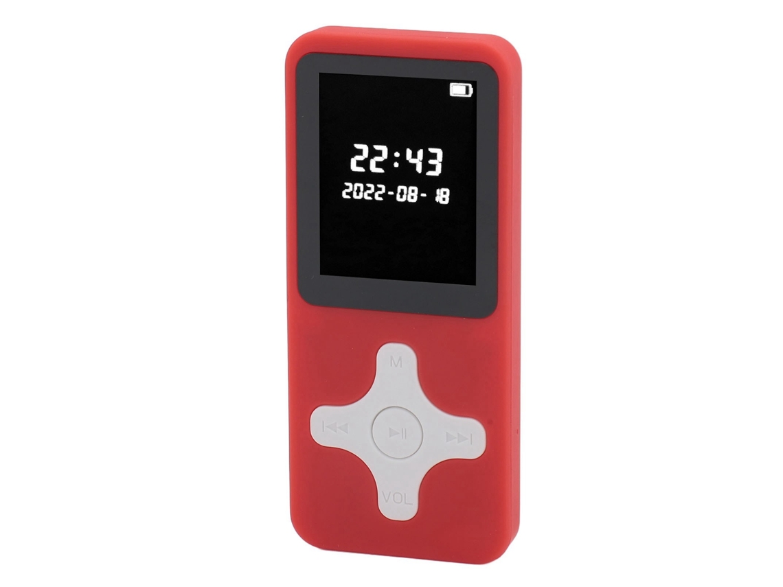 Reprodutor Mp3 Bluetooth 5.0 Tela Lcd 1.77in Portátil Hifi Com Rádio Fm Gravador 16gb Cartão De Memória Vermelho