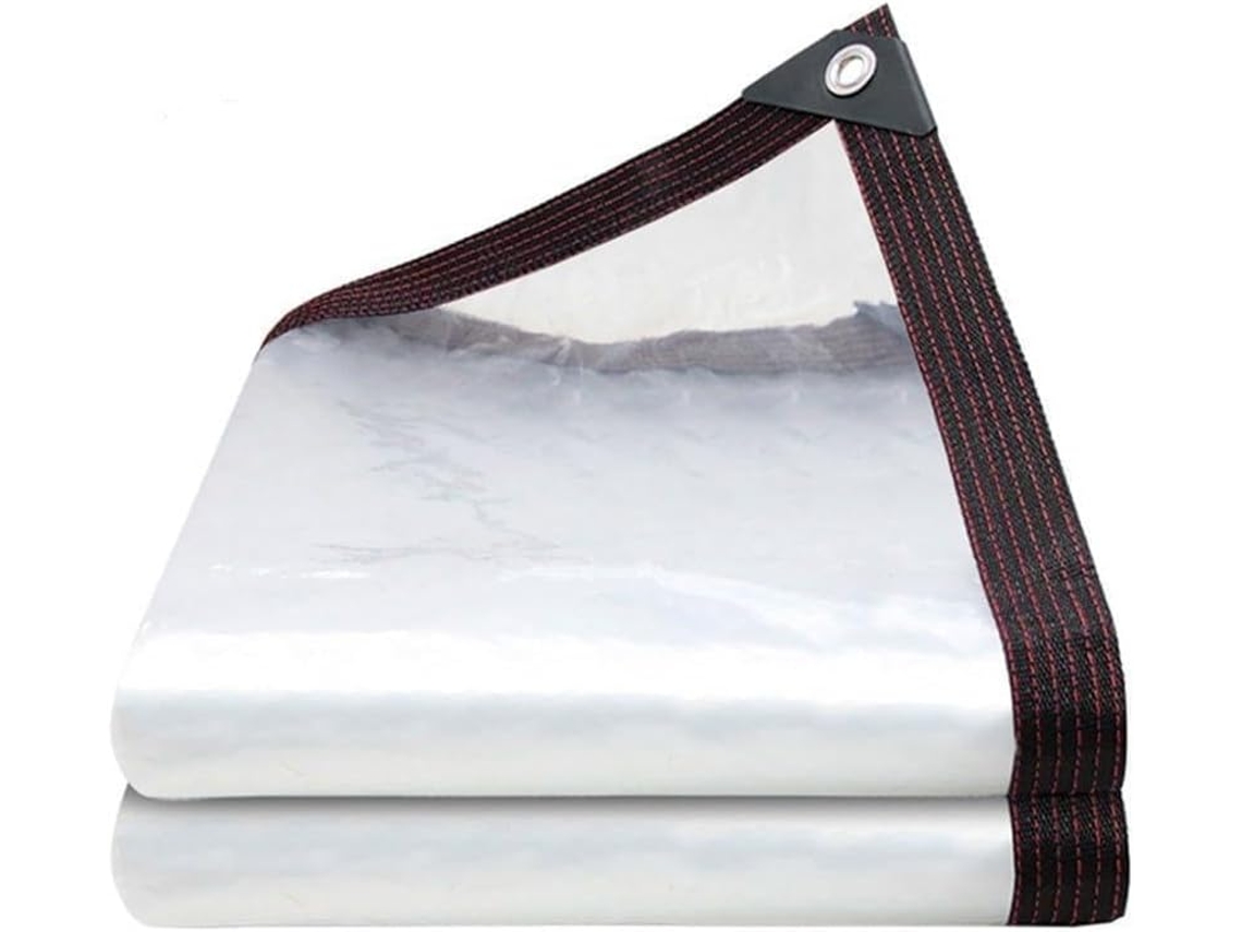 Heavy Duty Clear Pvc Tarpaulin Sheet With Rust Resistant Grommets, Uv Waterproof Windproof Cover For Car Rv Garden