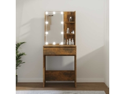 Vidaxl Toucador Com Leds 60x40x140 Cm Cor Carvalho Fumado