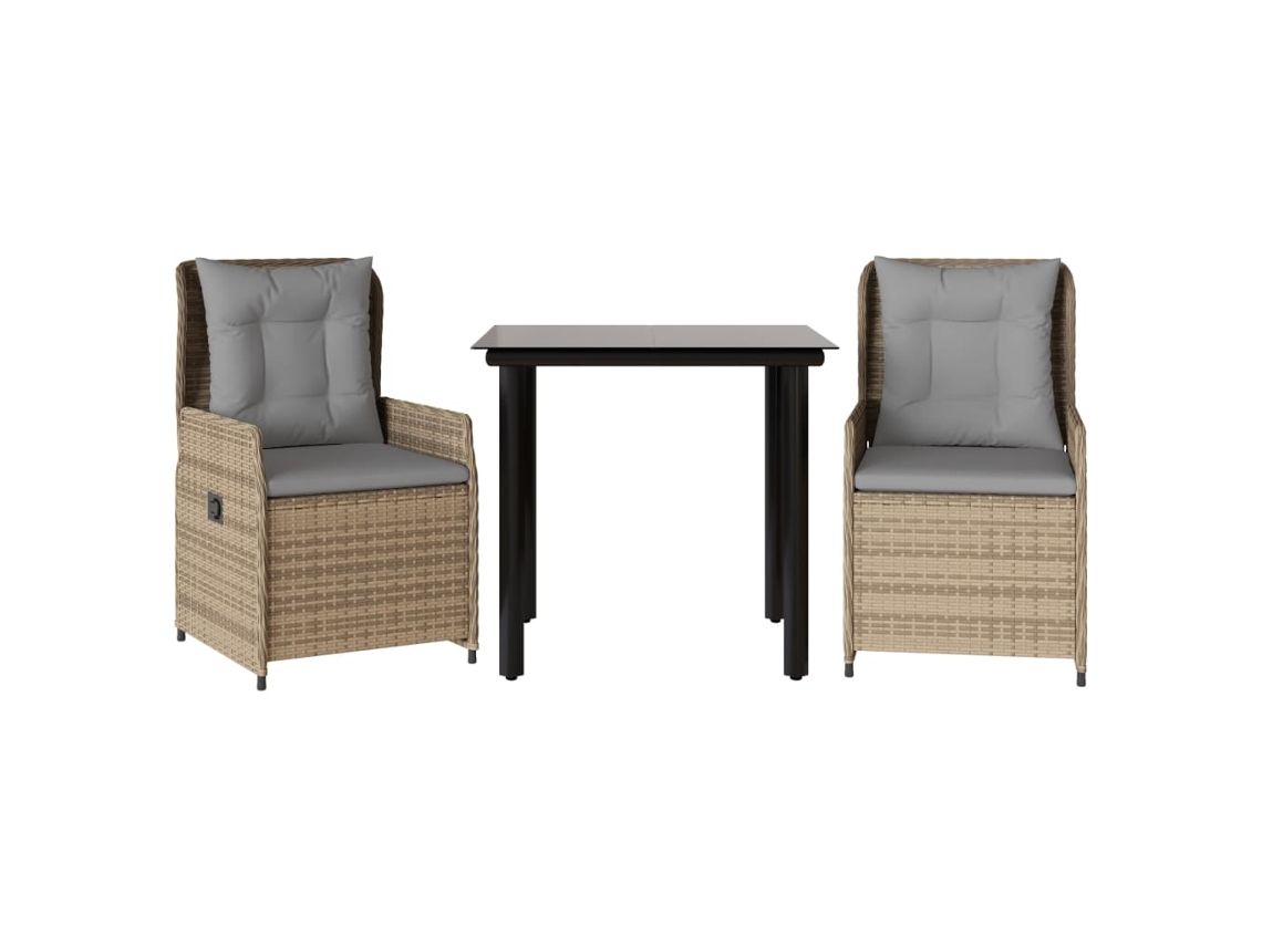 Garden Dining Set, Garden Dining Sets Vidaxl Bege Rattan / Vime (80 X 80 X 74 Cm)