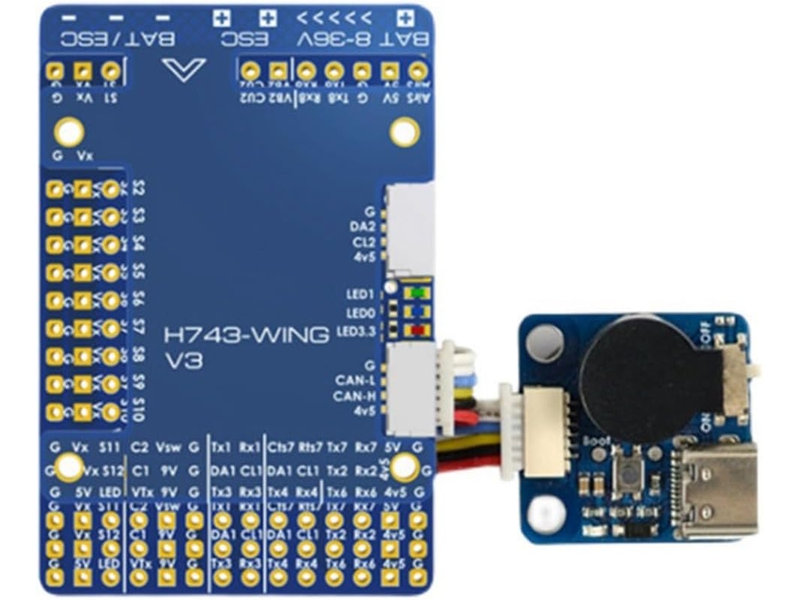 Controlador de Voo H743 wing V3 3 8s com Osd Integrado, Barômetro e Entrada para Duas Câmeras. SFUSHOS