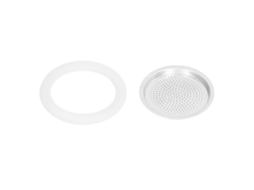 Conjunto de Filtros de Alumínio Reutilizáveis LAXISCREED para Café e Anel de Vedação para 3 Pessoas