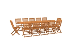 Conjunto 13 de jantar VIDAXL para jardim madeira de acácia maciça