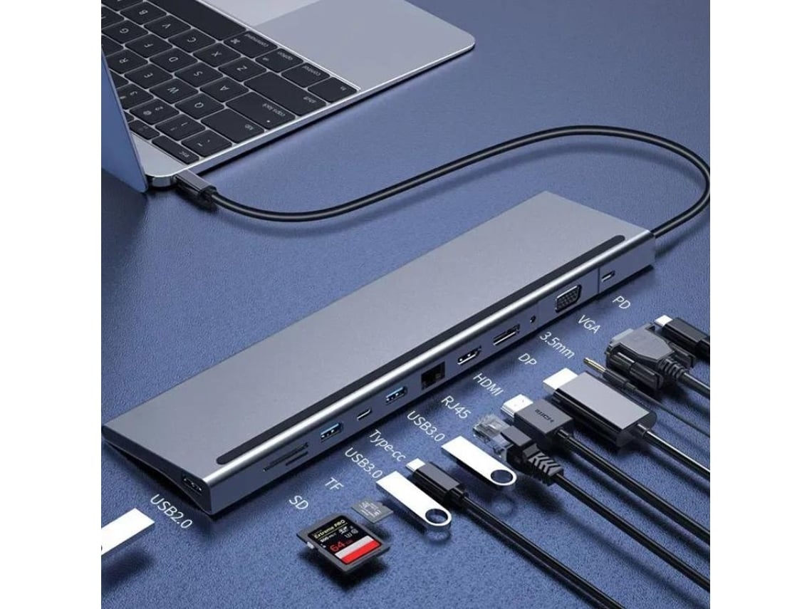 Suporte com Dock Hub 12X1 para Dell Latitude 15 7580