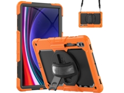 Capa Para Tablet Lurelia, Compatível Com Samsung Tab S9plus 12.4 X810/816b/818u Laranja, Pc, Dobrável Com Suporte, Suporte Giratório