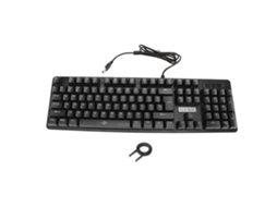 Lurelia Teclado Com Fio, 104 Teclas, Ergonómico, Mecânico, Rgb, Gaming, Retro, Cor Azul