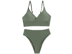 2026 traje de Bikini para Mulher, Triângulo Sexy de Cor Solida com Bicos Removíveis e Luvas Ajustáveis