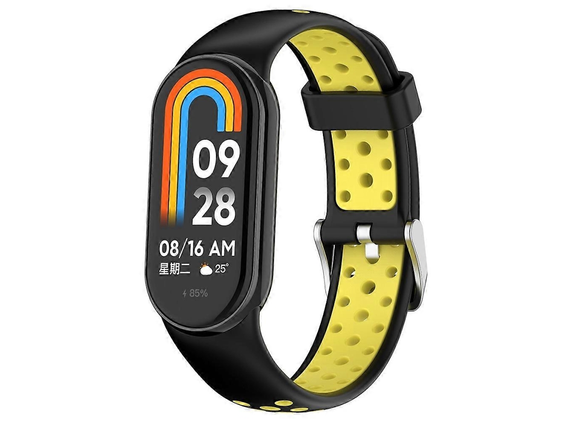 Pulseira De Silicone Com Plugue De Aço Bicolor Para Xiaomi Mi Band 8