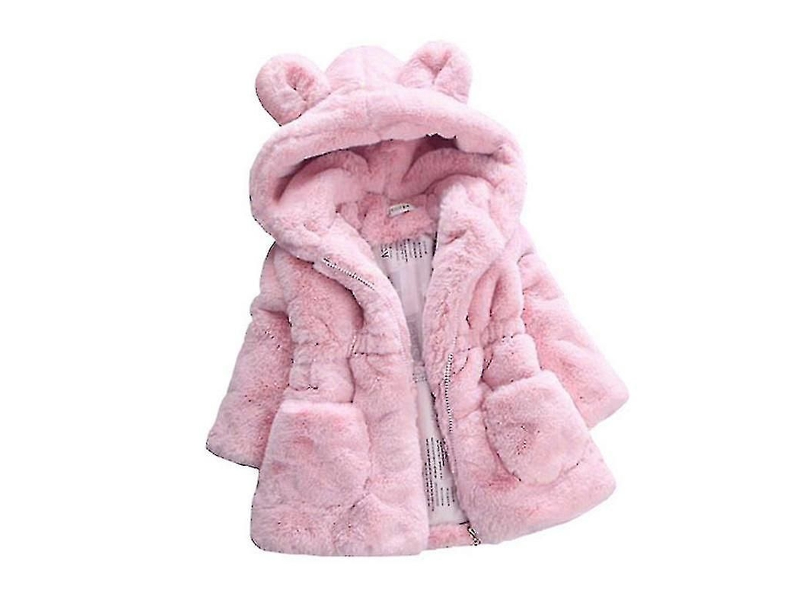 Abrigo de Inverno para Niñas com Capucha de Pelo Falso Fluffy Fasst
