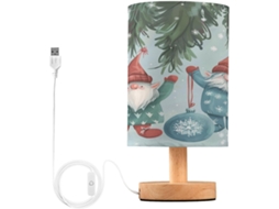 Abajur De Natal Mnsruu Para Quarto, Sala De Estar, Com Bolas De Gnomos Natalinas E Portas Carregamento Usb