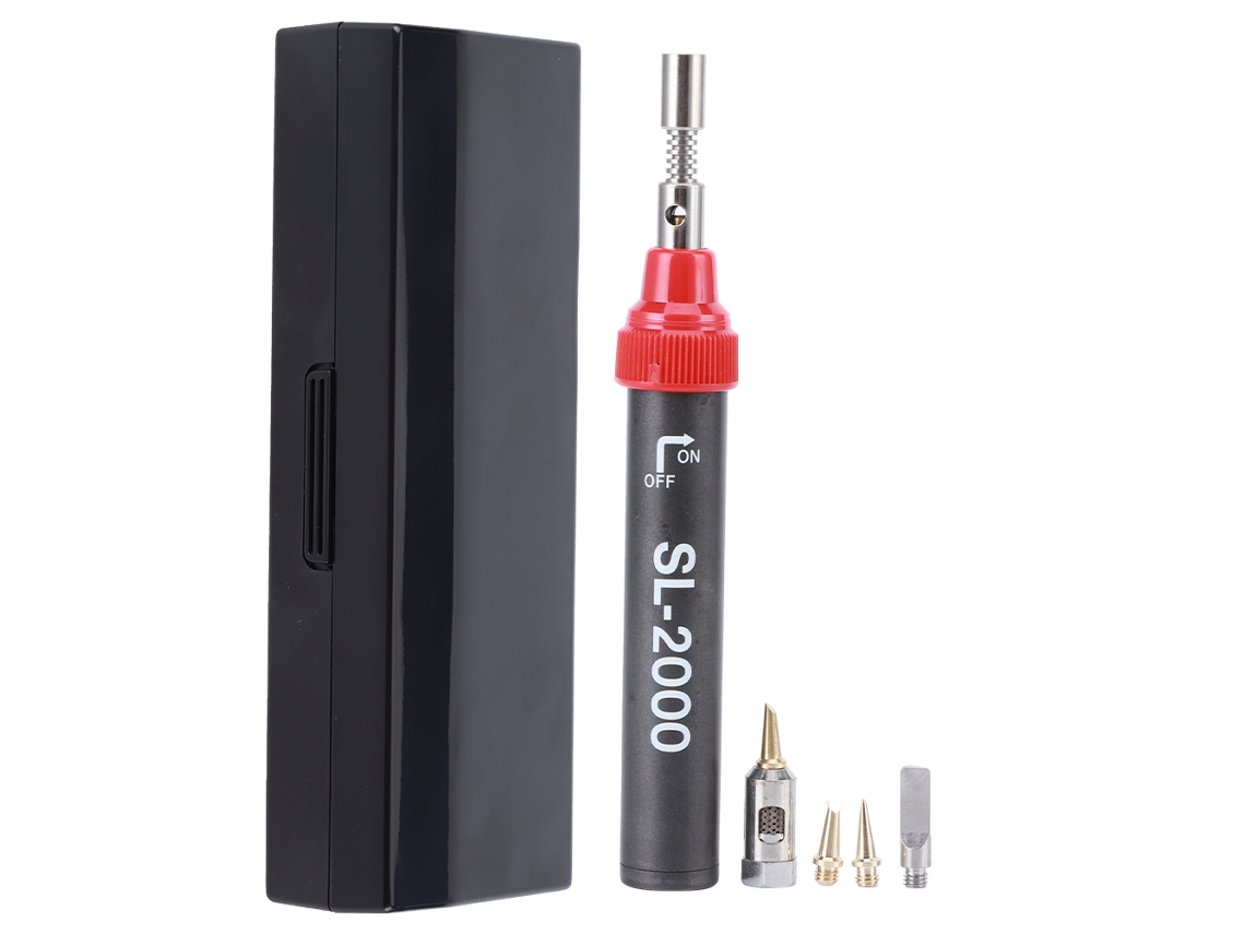 Kit De Soldadura A Gás 5 Em 1 Ferro De Soldar Butano Puro Conjunto De Ferramentas Pontas Múltiplas Sl-2000k 11ml