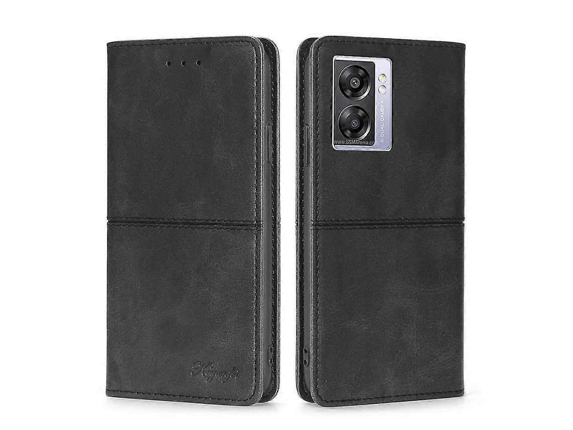 Capa De Couro Com Flip Horizontal Magnética Com Textura De Vaca Para Oppo A57 5g 2022/realme Q5i