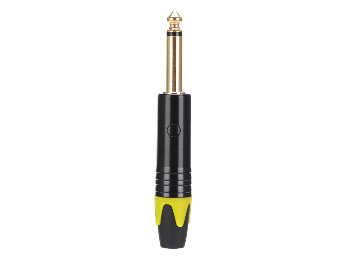 Adaptador De Microfone Conector Macho Platina Dourada 6.35mm