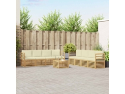 Vidaxl Conjunto De Sofás Para Exterior 9 Unid. Branco E Creme