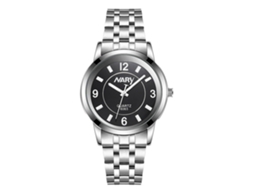 Reloj De Pulsera Cuarzo Impermeable Acero Para Hombres Negro Nary Fashionable