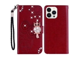Capa Para Iphone 15 Pro Max Pele Sintética Vermelho