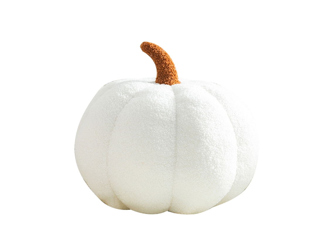 Almofada de Abóbora Ats 35cm Branca Fofa Lavável Confortável de Pelúcia para Decoração de Halloween