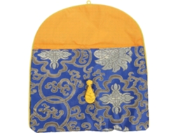 Bolsa Organizadora Clispeed Azul Brocada Para Escrituras Budistas, Com Fecho Fácil, Ideal Para Organizar Livros E Textos