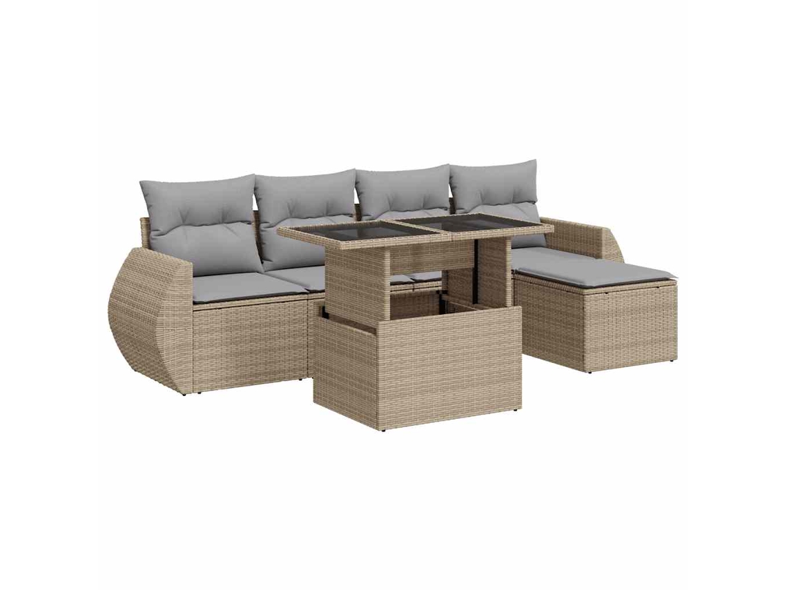 Garden Sofa Set, Garden Sofa Sets Vidaxl Bege Rattan / Vime (n/a)