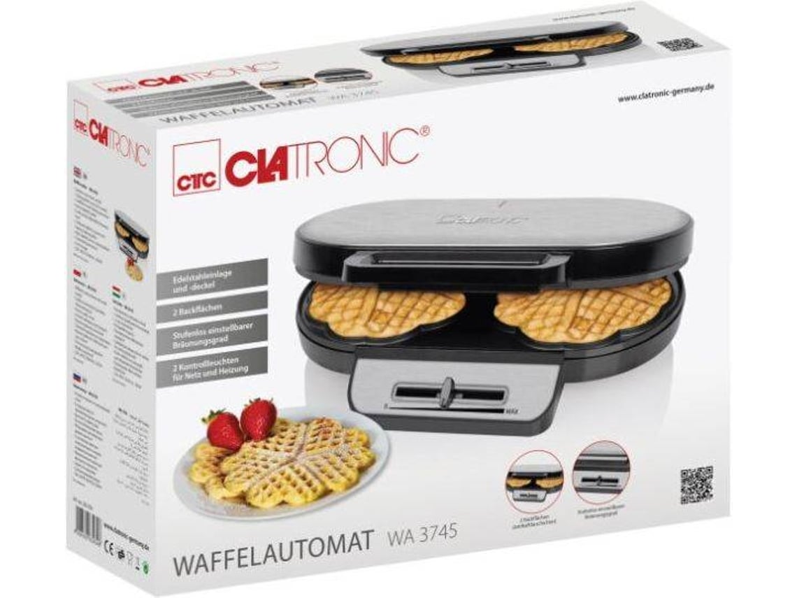 Máquina de Waffles CLATRONIC WA 3745 (1200 W) | Worten.pt