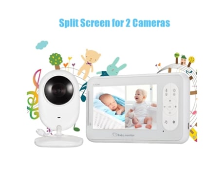 Babyphone Com Ecrã De 4,3 Polegadas, Monitor Inteligente, Padrão Do Reino Unido Fwinl