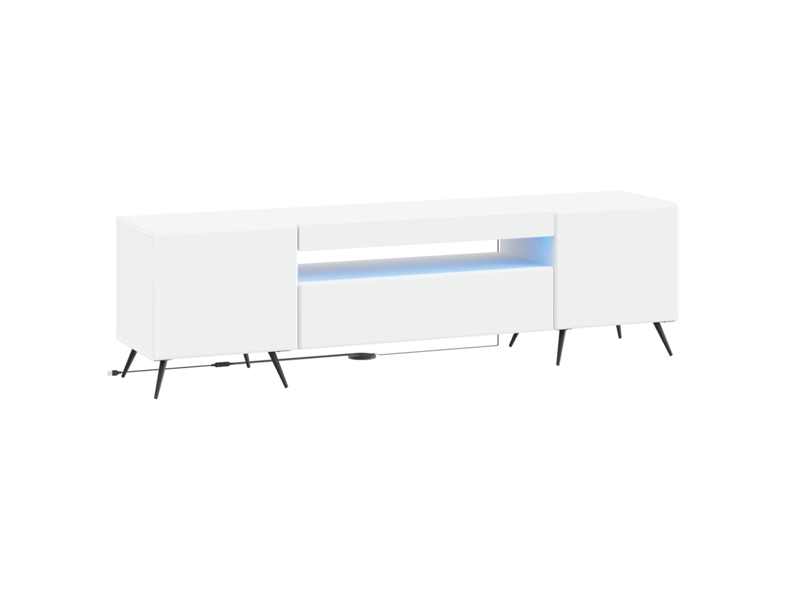 Vidaxl Gabinete De Tv Led Branco Derivados De Madeira