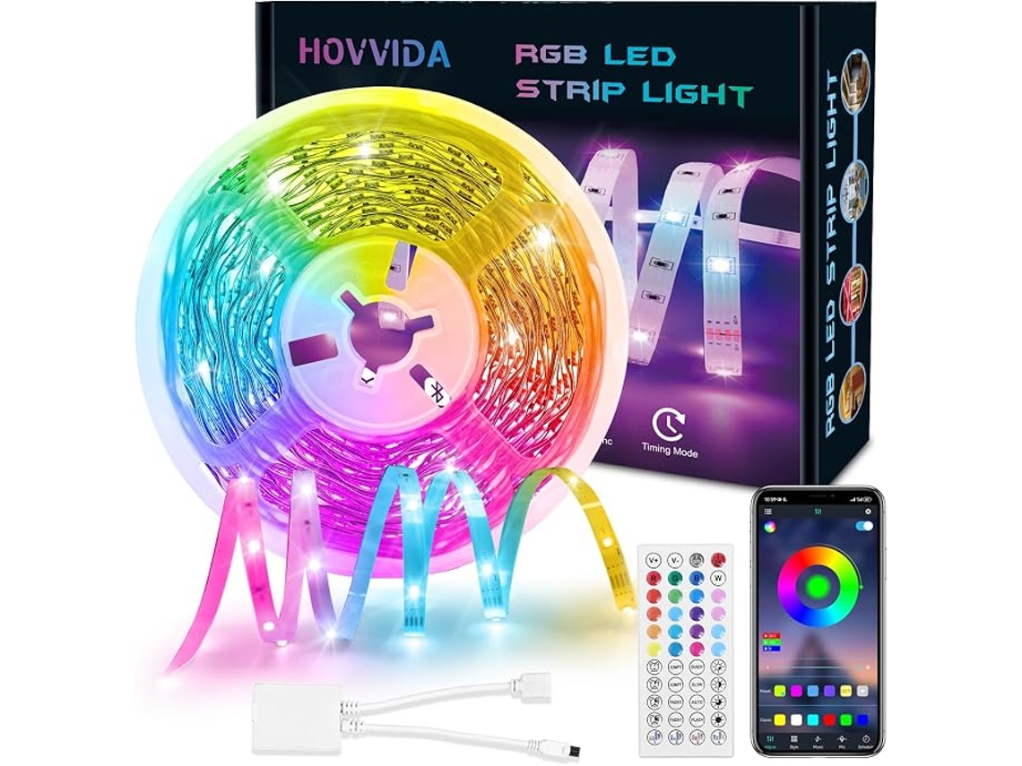 Fita Led Rgb 10m Com App E Comando