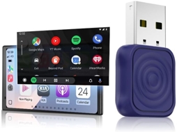 Mini Ultra Wireless Carplay Android Auto Adapter – Dongle Plug Play Para Iphone E Android, Conversor De Cabo Se M Fio, Usb-a/usb-c, Compatível