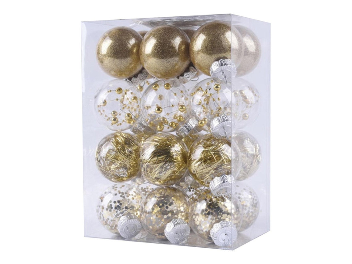 24 Bolas De Plástico Penduradas Para Enfeites De Árvore De Natal Olysi Shop