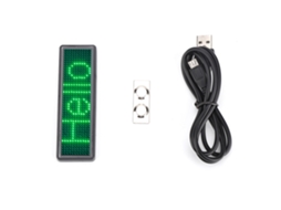 Badge Led Digital com Programação e Scroll Multilíngue Recarregável Nome Id (verde)