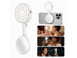 Luz Magnética Para Selfies Com Espelho E Rotação De 360° Para Chamadas De Vídeo E Telefone (branca)