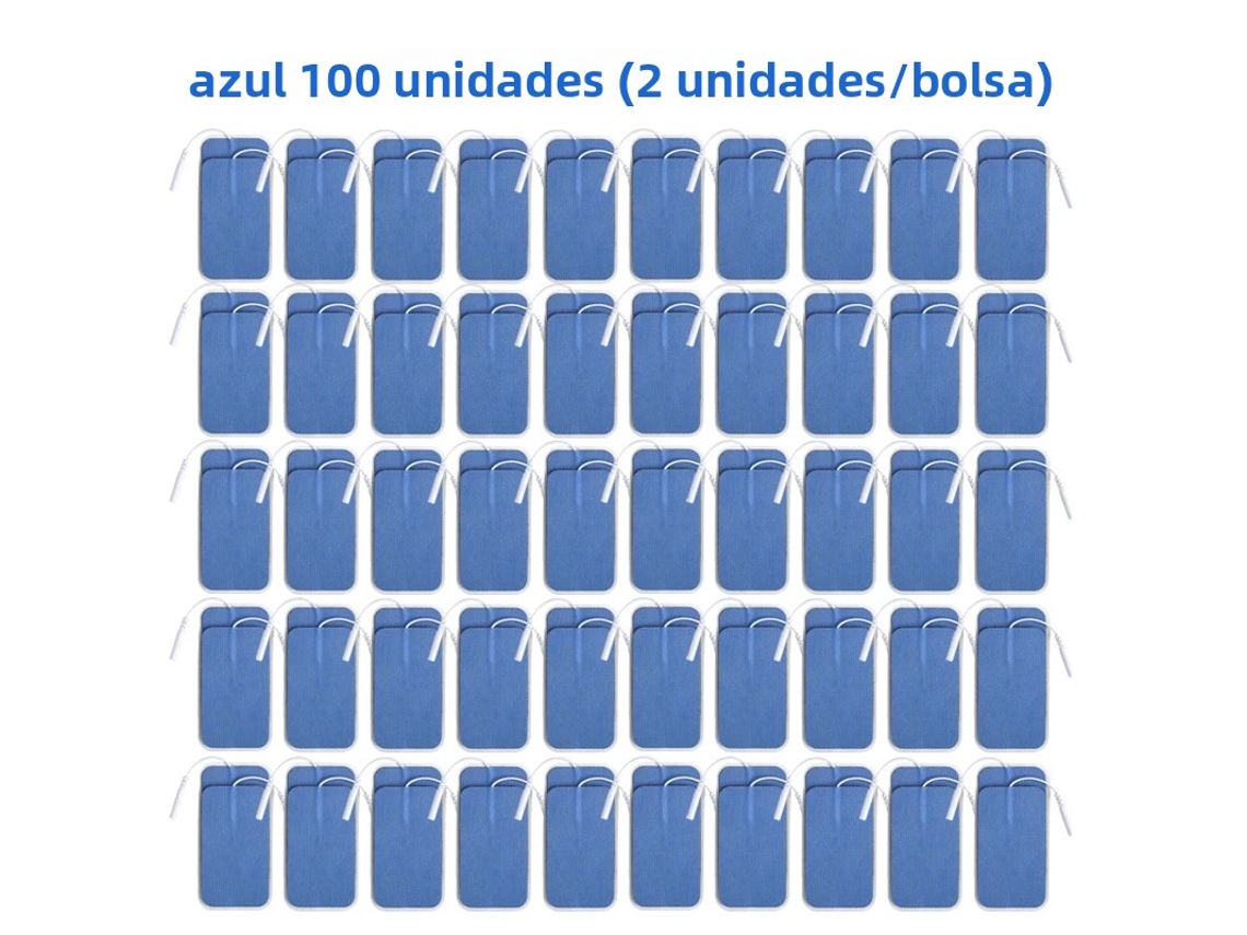 Adesivos de Eletrodo Não Tecido, 5*9cm, com Conector de 2mm. MDUG (azul, 100 Unidades, 5x9cm)