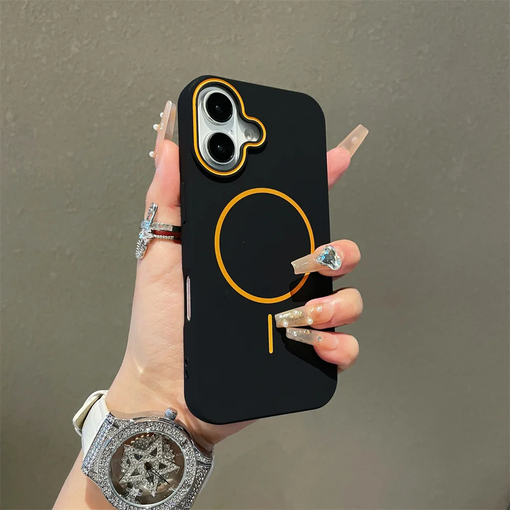 (iphone 11 Pro, Laranja) Capa Ultrafina E Minimalista Magsafe Para Celular, Compatível Com Carregamento Sem Fio, Capa Macia.