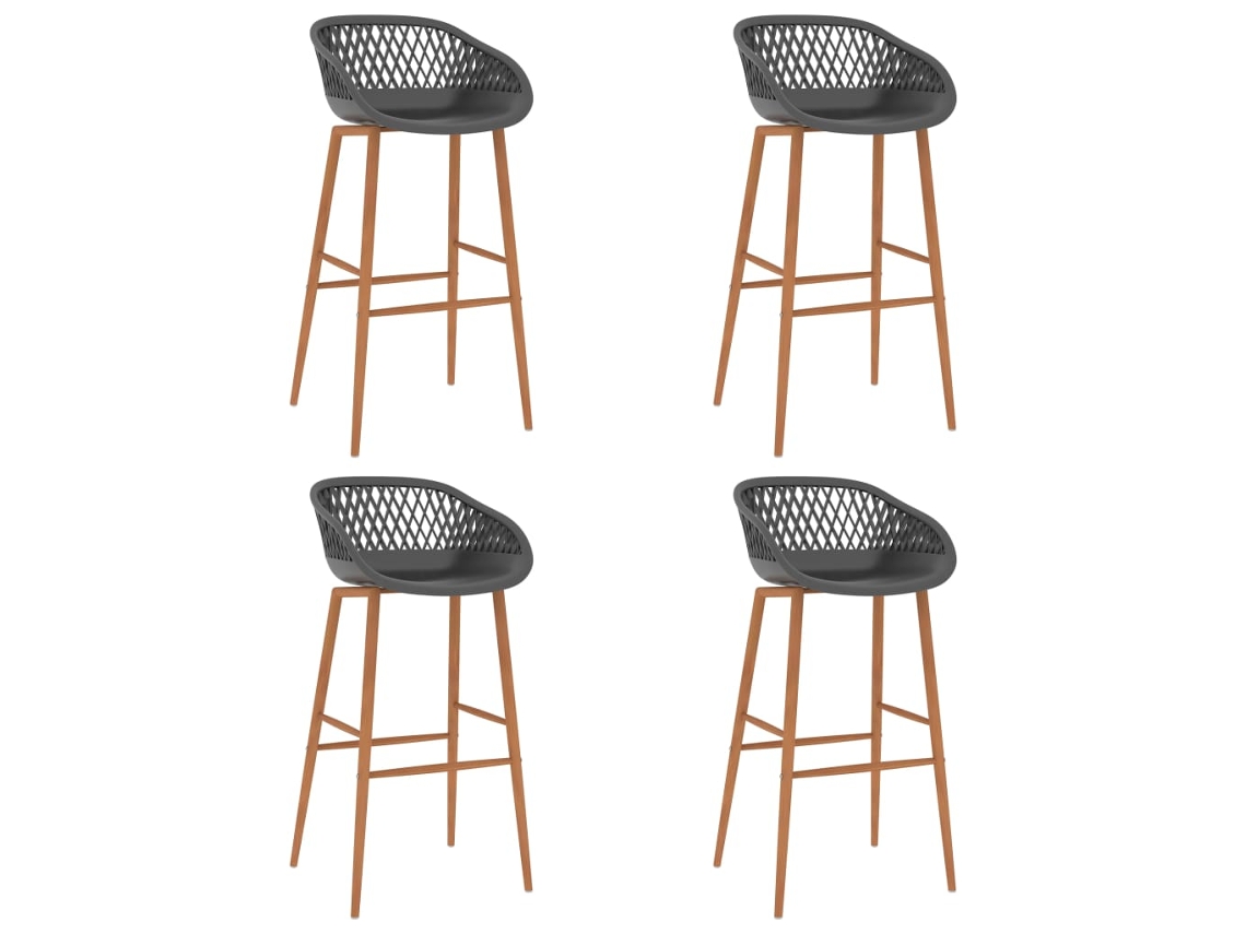 Vidaxl Cadeiras de Bar 4 Pcs Cinzento
