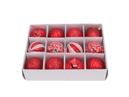 Bolas de Natal decorativas vermelhas para árvore festas e jardins S/MARCA