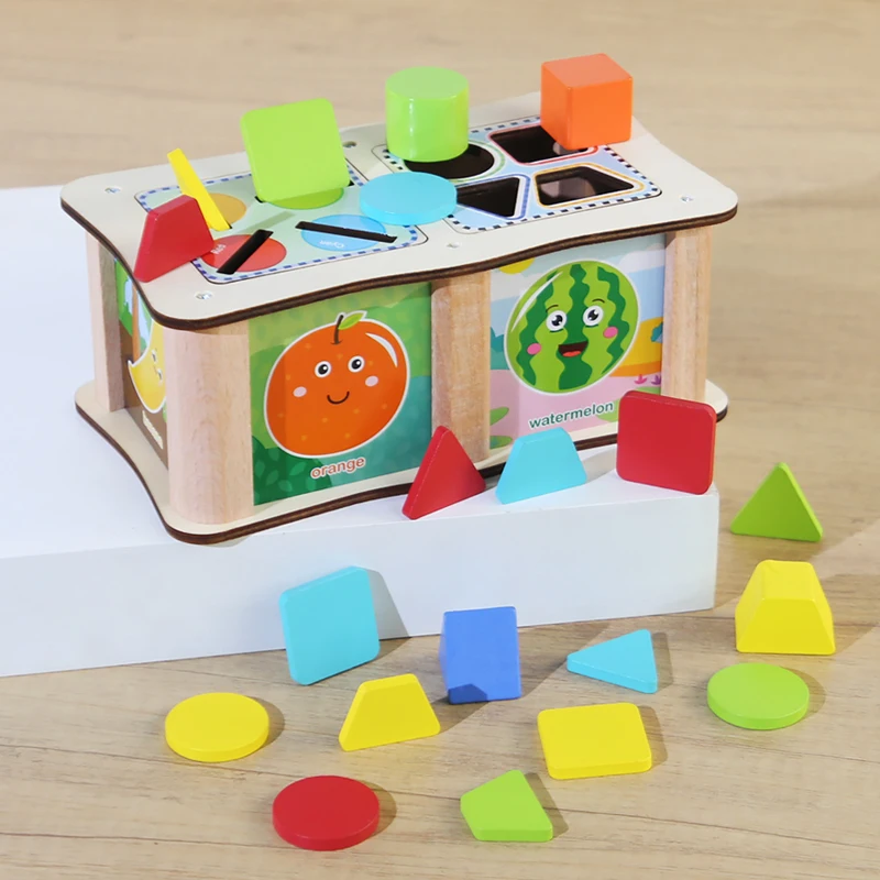 Caixa Montessori Classificação de Núcleos e Formas - Brinquedo De Madeira Para Educação Infantil