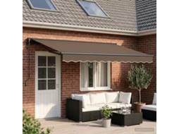 Vidaxl Toldo Retrátil Cinzento-acastanhado 4 × 3 M