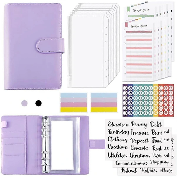 Pasta de Orçamento, Organizador de Dinheiro, Envelope para Orçamento, Pasta de Orçamento com Envelope com Zíper, para BRILVIBERA